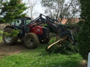 Évacuation des branches - chantier vers Guethary